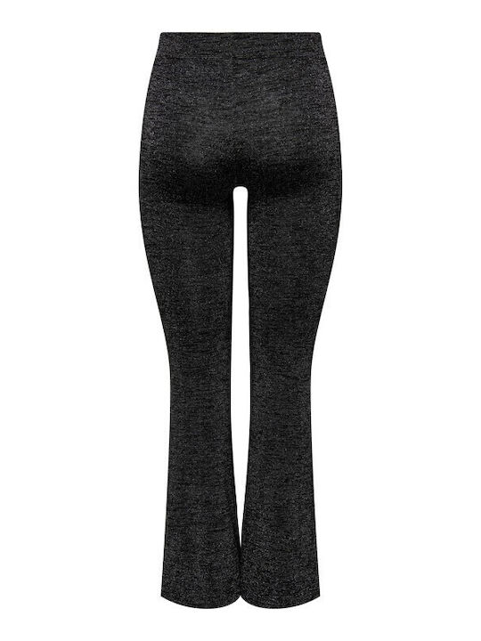 Women's Fabric Flared Pants Black