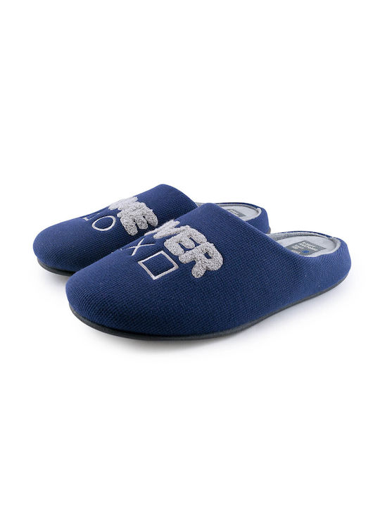 B-Soft Winterliche Herrenhausschuhe Blau