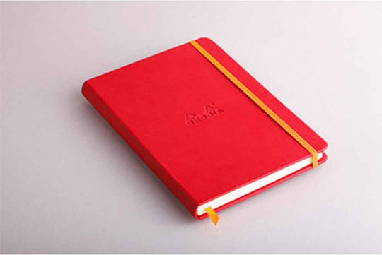 Rhodia Notebook 96 Sheets A5 Ruled with Elastic and Pen Holder Red