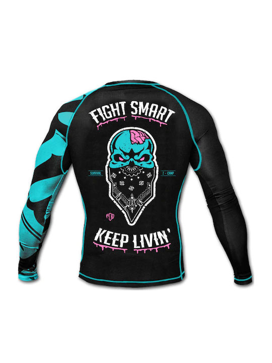 PrideOrDie Men's Long-Sleeved Shirt for Jiu-Jitsu Black POD192
