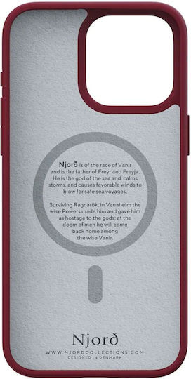 Njord Suede 360 Full Cover Plastic 2mm Red (iPhone 15 Pro Max)