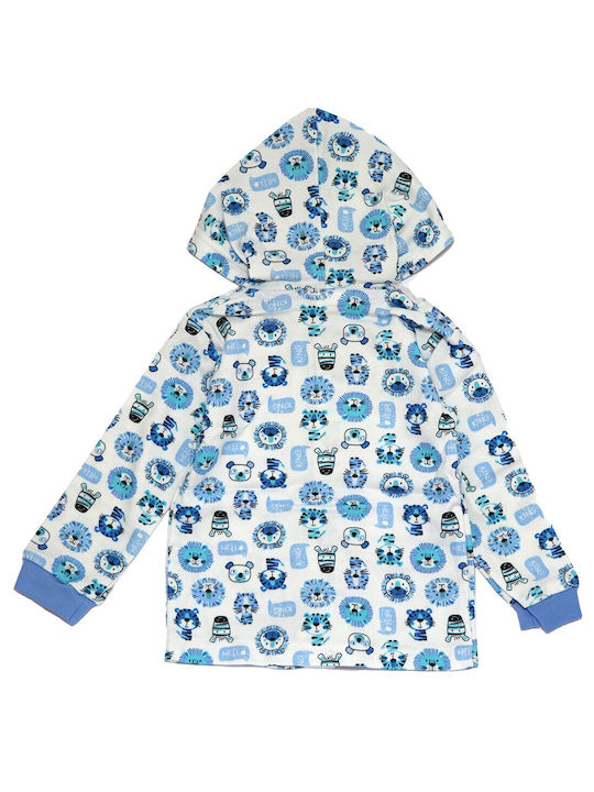 Makoma Kids Cardigan Cotton with Hood Blue