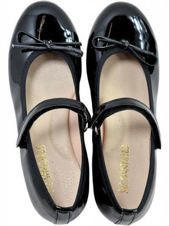 Su Sandals Balerini copii with Hoop & Loop Closure Black