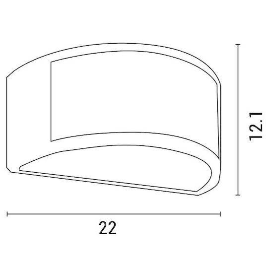 Eurolamp Επιτοίχια Εξωτερική Πλαφονιέρα E27 IP54 22x12.1x10.8εκ.