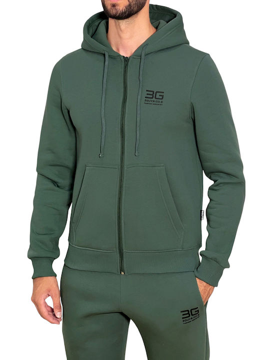 3Guys Men's Sweatshirt Jacket Green