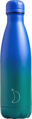 Chilly's Gradient Edition Bottle Thermos Stainless Steel BPA Free Green Blue 500ml