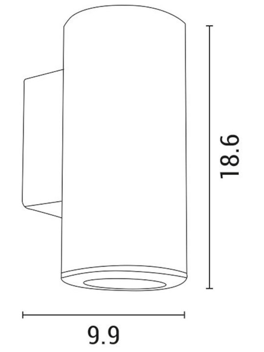 Eurolamp Wasserdicht Wandmontiertes Spotlicht für den Außenbereich IP65 GU10 Weiß