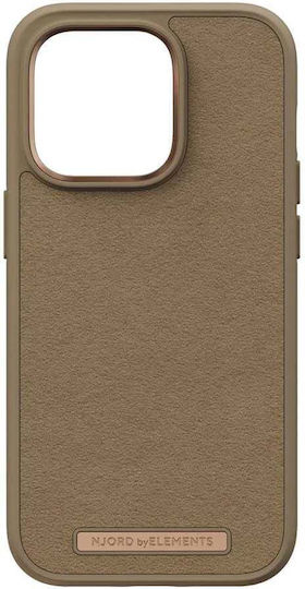 Njord Suede Comfort+ Back Cover Tesatura Camel (iPhone 14 Pro)