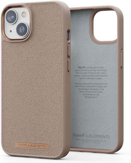 Njord Fabric Just Back Cover Υφασμάτινο 2mm Pink Sand (iPhone 14 Pro)