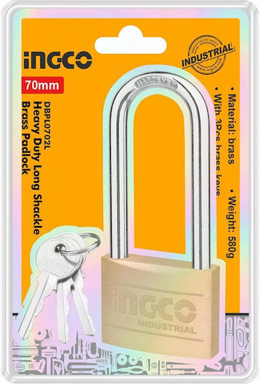 Ingco Ατσάλινο Λουκέτο Πέταλο με Κλειδί 40mm