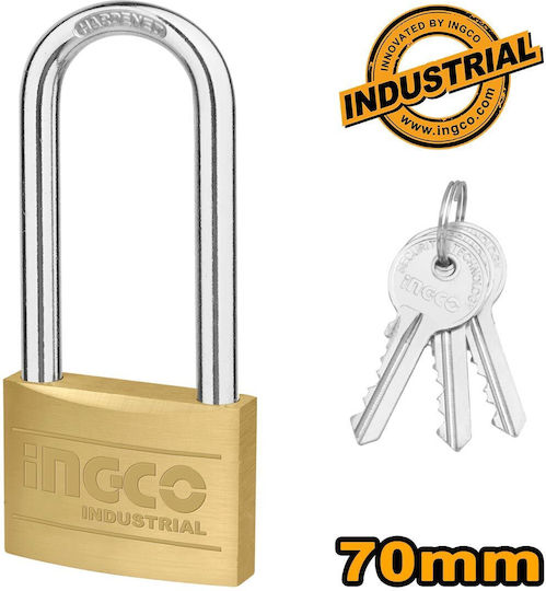 Ingco Steel Padlock Brass with Key 40mm 1pcs