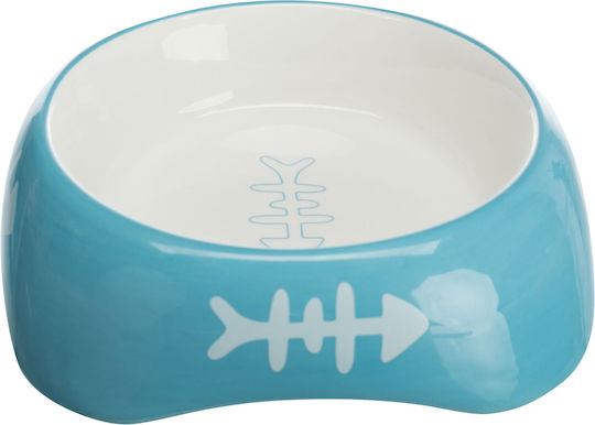 Trixie Fish Bone Ceramic Bowl Food for Dog & Cat 2x 200ml 13cm in Blue Color