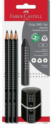 Faber-Castell 2001 Pencil HB Set with Eraser Black