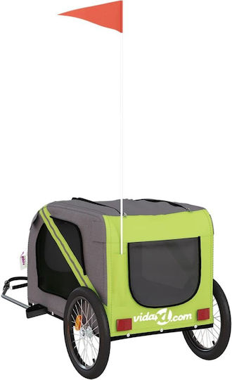 vidaXL Dog Carrying Green Bicycle Trailer for 45kg Pets