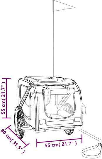 vidaXL Dog Carrying Green Bicycle Trailer for 45kg Pets