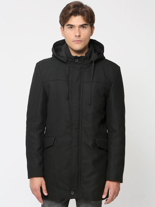Herren Mantel Schwarz