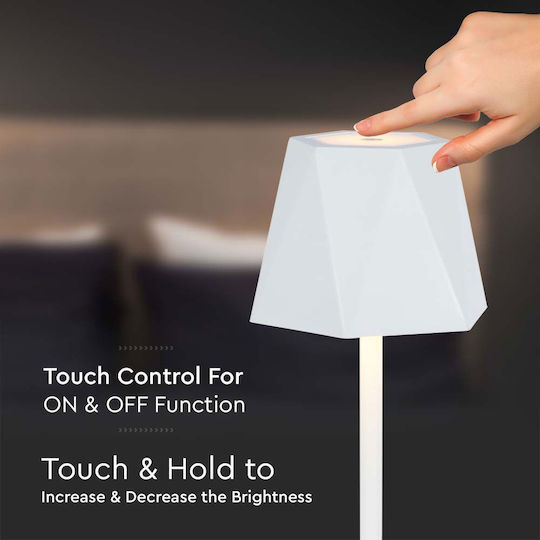 V-TAC Plastic Table Lamp LED with White Shade and Base