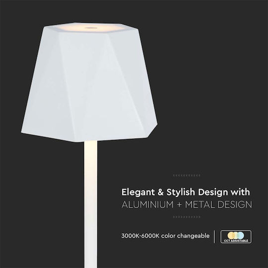 V-TAC Plastic Table Lamp LED with White Shade and Base