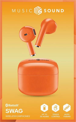 Cellular Line Swag Earbud Bluetooth Handsfree Earphones with Charging Case Orange