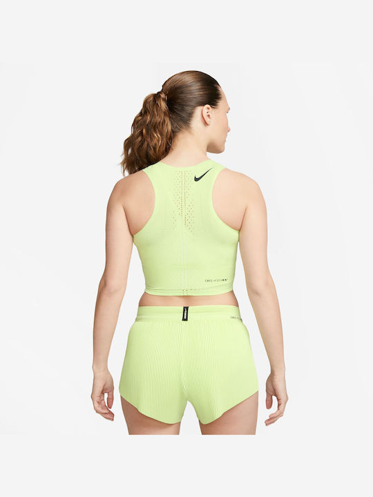 Nike Damen Sportliches Bluse Ärmellos Dri-Fit Gelb