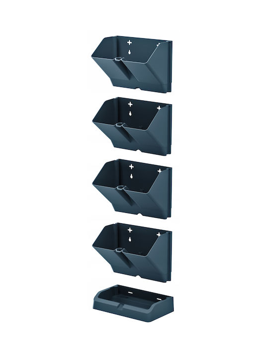 Marhome Mini Cascade Σετ 4 Γλάστρες Πλαστικές Μαύρες