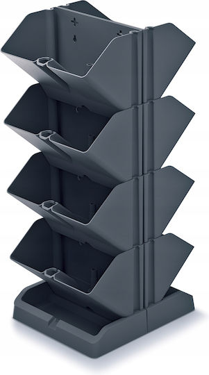 Marhome Mini Cascade Σετ 4 Γλάστρες Πλαστικές Μαύρες
