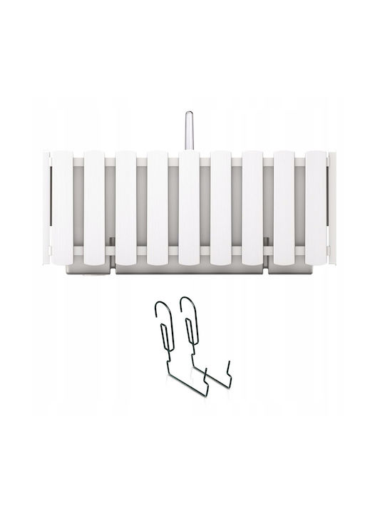 Prosperplast Γλάστρα Boardee Fence W Planter Box Hanging / Self-Watering 38x16.2cm in White Color DDEF400W-S449