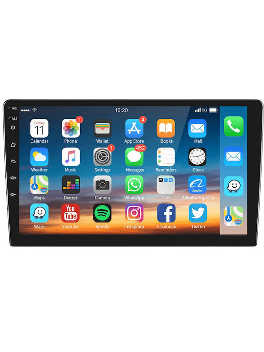 PerVoi Sistem Audio Auto 2DIN (Bluetooth/USB/WiFi/GPS/Apple-Carplay/Android-Auto) cu Ecran Tactil 9"