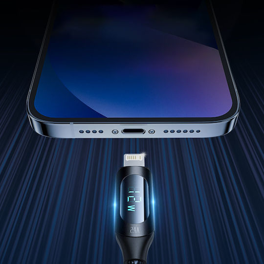 Wozinsky Плетена USB-A към Lightning кабел Черен 1м (WUALC1)