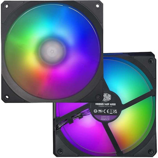 CoolerMaster Ventilator Pentru Carcasă MOBIUS 140P (1900rpm / 76.5cfm) cu Iluminare ARGB și Conexiune 4-Pin PWM