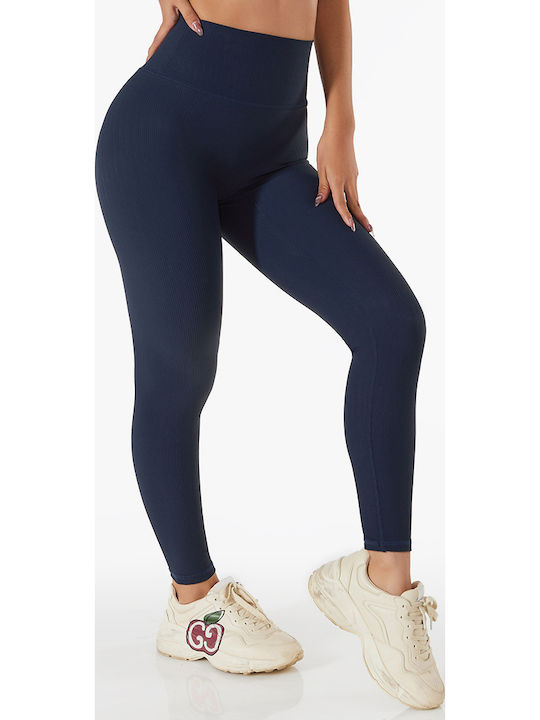 Amouna Training Women's Long High Waist Leggings Navy Blue