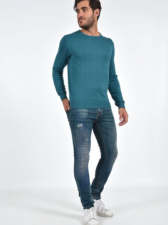 Clever Herren Langarm-Pullover Petrol Blau