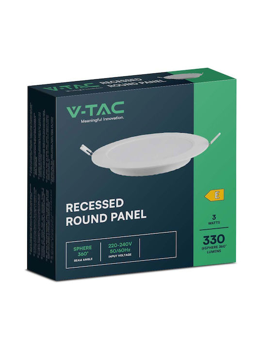 V-TAC Кръгла Металик Вграден Спот с Патрон Вграден LED Бял 1бр