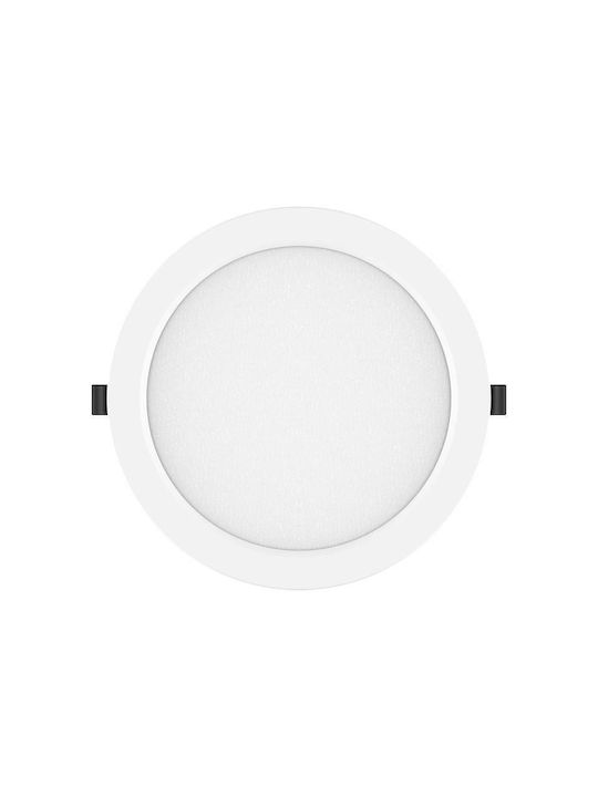 Geyer Στρογγυλό Χωνευτό LED Panel Ισχύος 20W με Ψυχρό Λευκό Φως 22.2x22.2εκ.