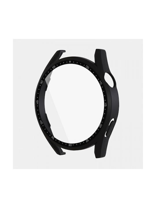 Full Glass Screen Protector Πλαστική Θήκη σε Μαύρο χρώμα για το Huawei Watch GT 3 46mm