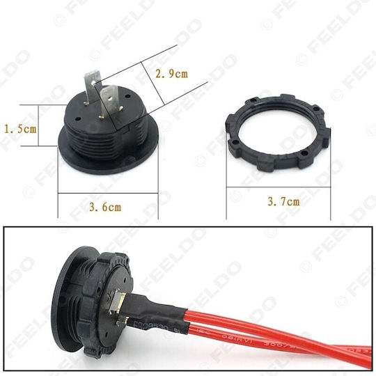Carsun Ψηφιακό Βολτόμετρο Αυτοκινήτου 5-30V 28x26mm