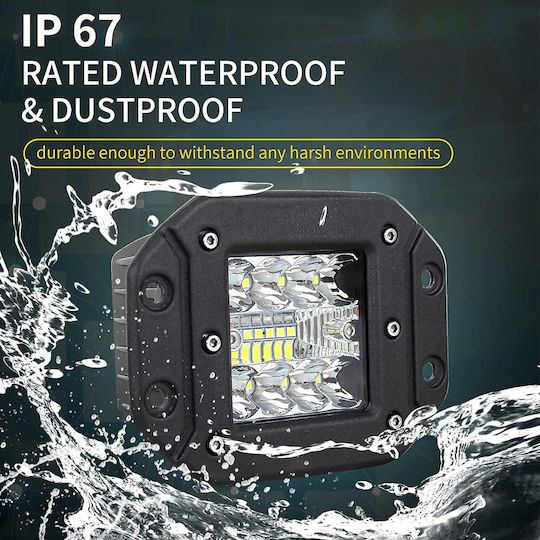 Squareς Waterproof Headlights Car LED 12V 36W 12cm with White Lighting 1pcs