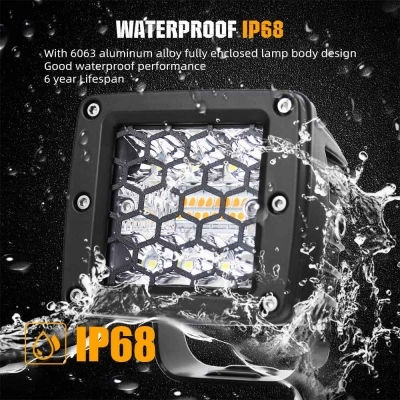 Square Headlights Car LED Mazda 2 Mercedes-Benz V Mitsubishi Pick-up with White Lighting 2pcs