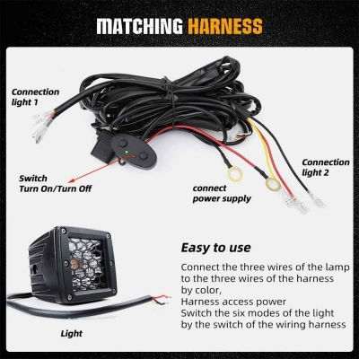 Square Headlights Car LED Mazda 2 Mercedes-Benz V Mitsubishi Pick-up with White Lighting 2pcs