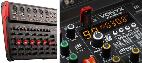 Vonyx VM-KG10 172.598 Аналогов Комбайнер 10 канала / 10 XLR входове & Bluetooth