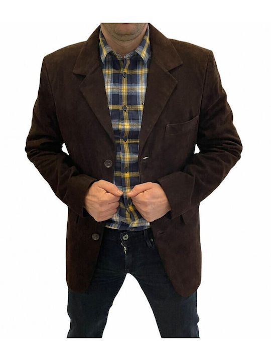 Me-8530 Leather Jacket Dark Brown