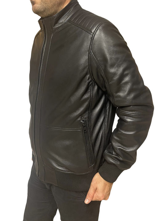 MARKOS LEATHER Men's Winter Leather Jacket Black