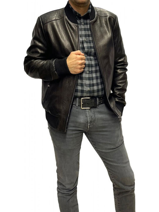 Δερμάτινο Μπουφάν Biker Μαύρο