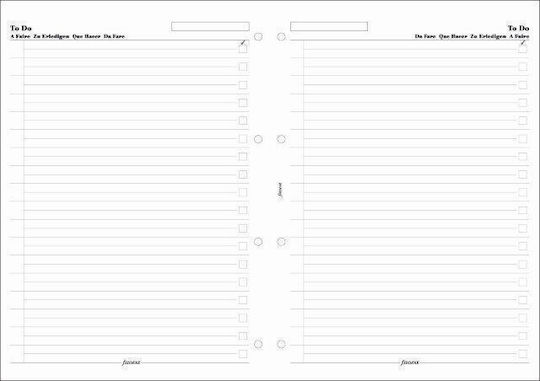 Filofax 20 Rezerve A5 Cu dungi Alb