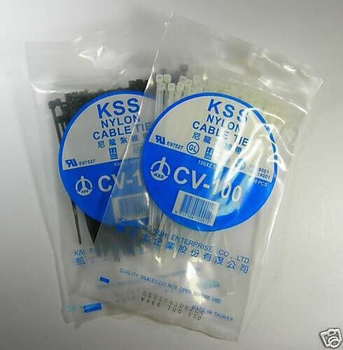 KSS CV100 Пластмасови Кабелни Аксесоари 100mmx2.5mm в Бял Цвят 100 бр