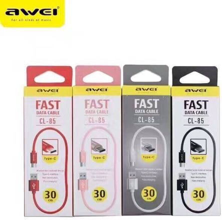 Awei CL-85 Regular USB 2.0 to micro USB Cable Μαύρο 0.3m 1τμχ