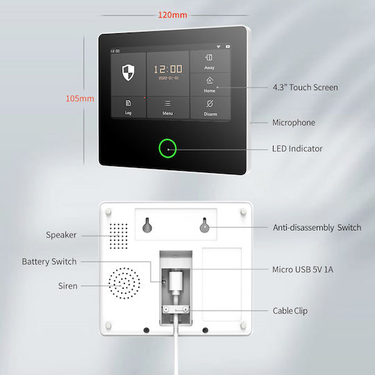 Powertech Ασύρματο Σύστημα Συναγερμού με Ανιχνευτή Κίνησης , Αισθητήρα Πόρτας , 2 Τηλεχειριστήρια και Κέντρο (Wi-Fi)
