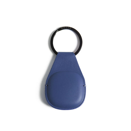 Mujjo Keychain Case Leather for AirTag in Blue color