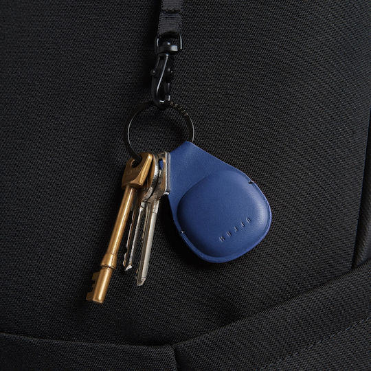 Mujjo Keychain Case Leather for AirTag in Blue color
