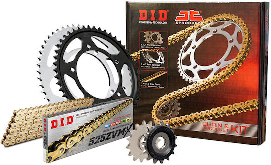 DID Chain & Sprocket Kit Golden (16-43-525ZVM-X/GG) for Yamaha TDM 850 99'-01'